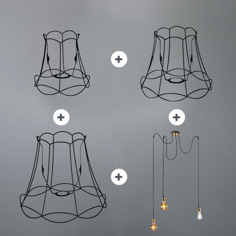 Lampada A Sospensione Retrò GRANNY Frame – Nero, Design In Metallo, Attacco E27