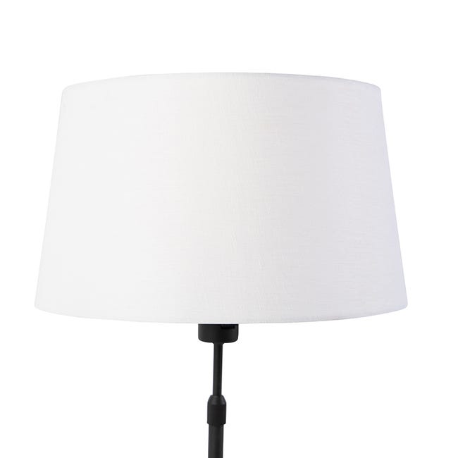 Lampe de table noir avec abat-jour blanc 35 cm réglable - Parte