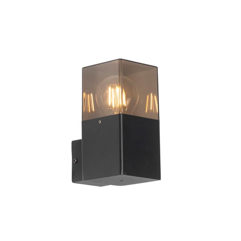 V-TAC Lanterna Da Parete Esterno IP44: Moderna In Alluminio Nero E Vetro