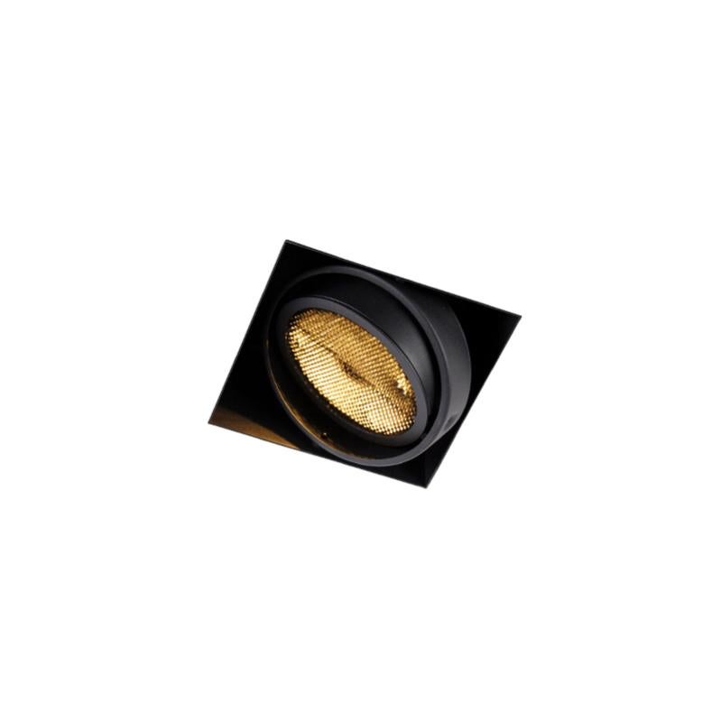 Qazqa Oneon Honey Einbauleuchte – Schwarzer LED-Strahler, GU10, Dimmbar, 15,6 Cm