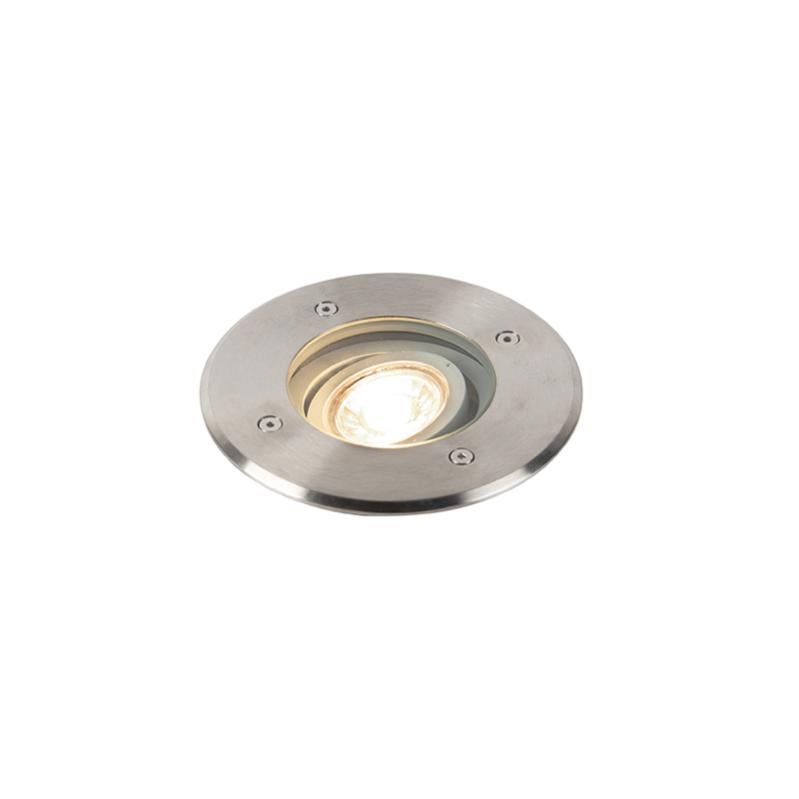 SLV DASAR 80 Faretto Da Incasso A Terra In Acciaio Inox Per Esterno, Lampada Da Giardino E Terrazza Con Attacco GU10 (IP67)