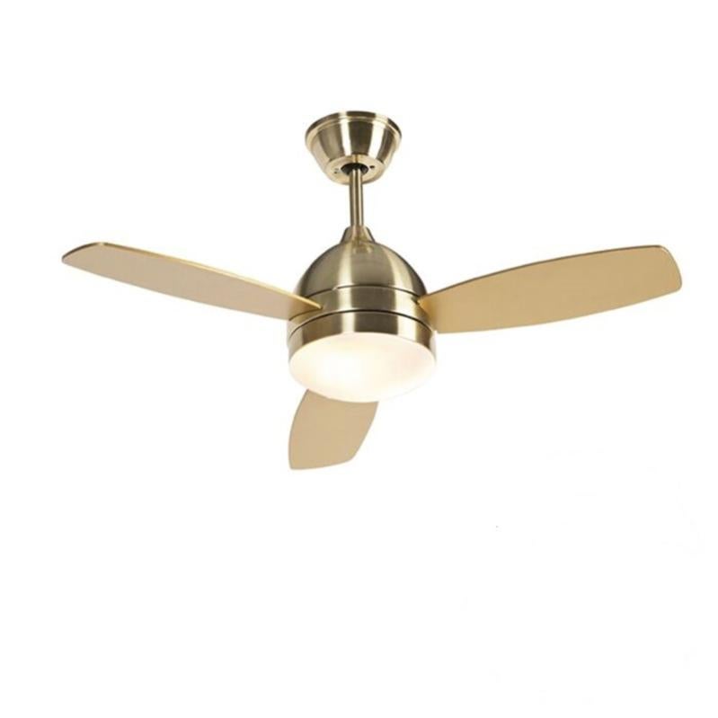 Ventilatore A Soffitto Princess Trio 105 Cm | Ottone Lucido E Pale In Rovere/Mogano | Interruttore A Tirante - 2