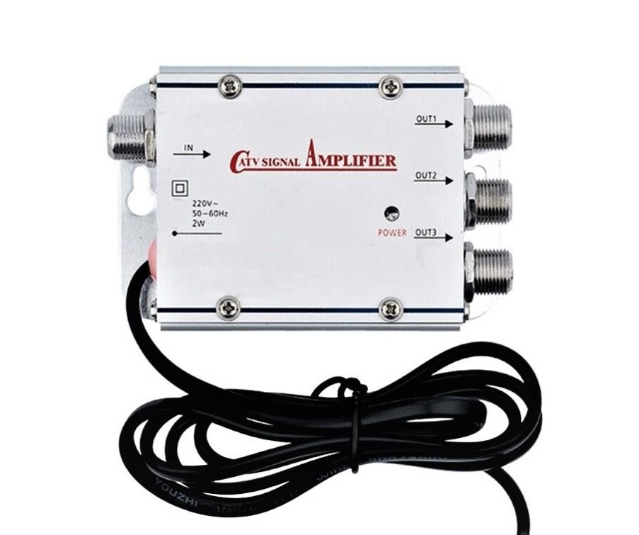Amplificatore Digitale Terrestre Per Antenna TV – 1 Ingresso E 3 Uscite, Per Segnale Analogico E Digitale