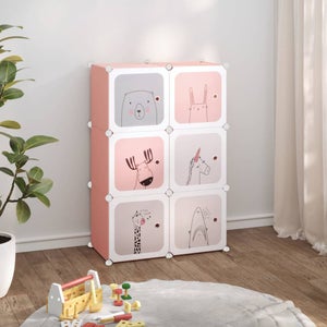 IDMarket - Meuble de rangement enfant MANA en bois blanc 3 tiroirs cubes  sur roulettes