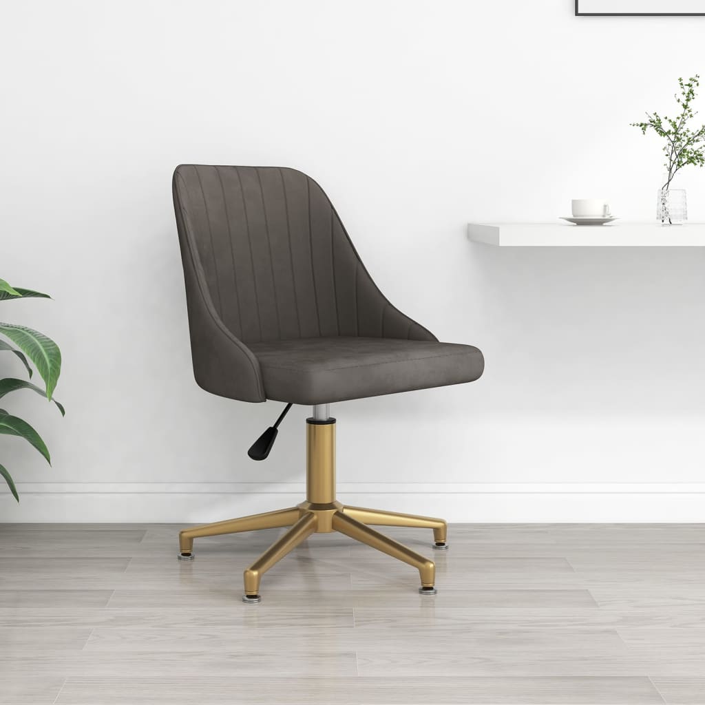 Chaise Pivotante De Bureau Gris Foncé Velours | Leroy Merlin