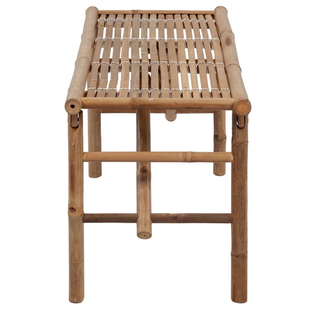 Banc de jardin pliable avec coussin 118 cm Bambou 11 - 4