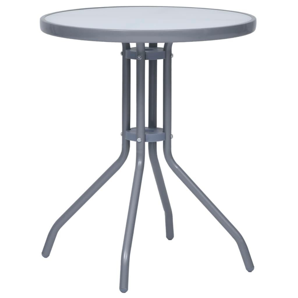 Table de jardin Gris clair 60 cm Acier et verre Leroy Merlin