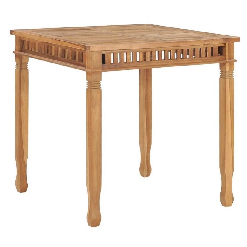 Table de jardin carrée teck massif clair Efana Leroy Merlin