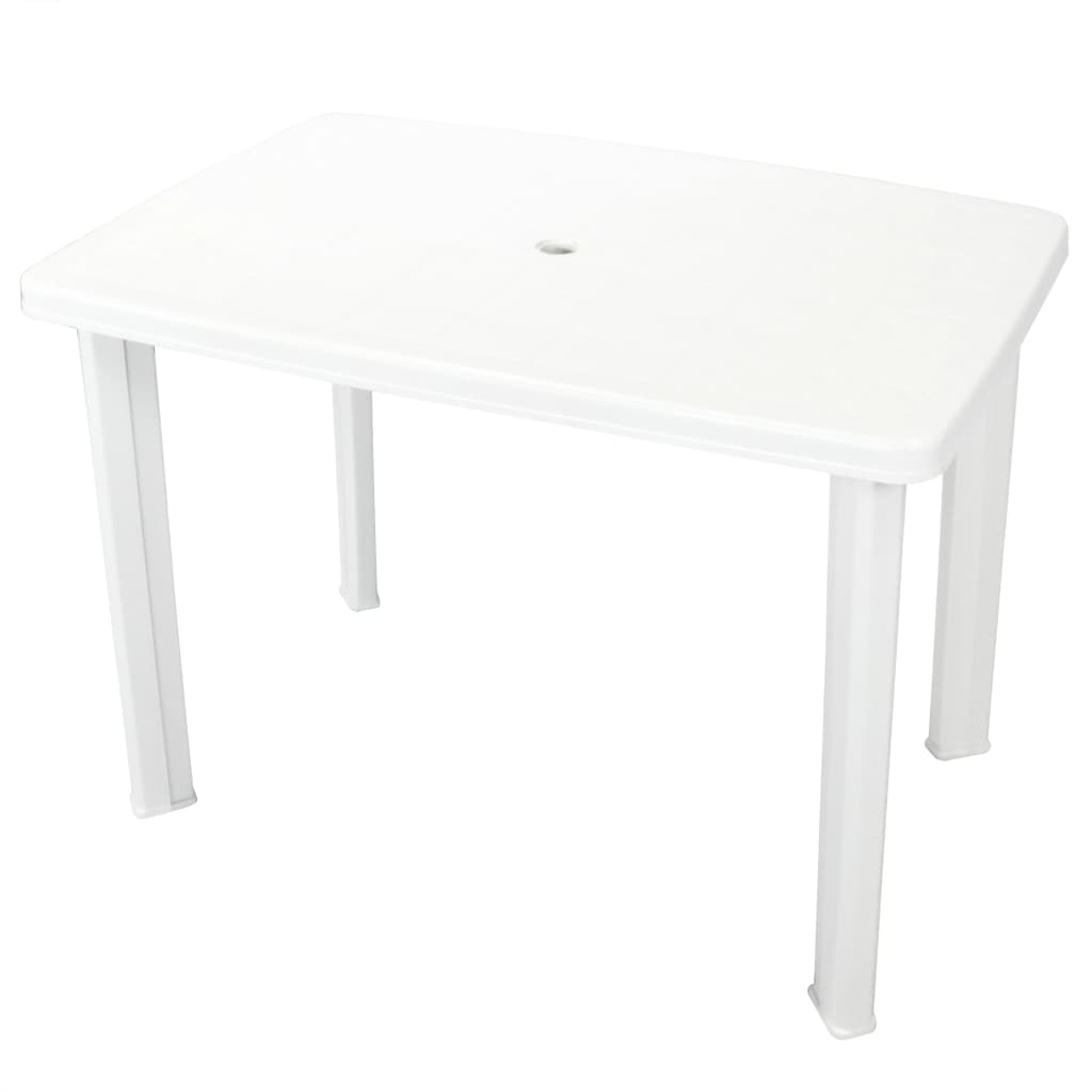 Table de jardin Blanc 101 x 68 x 72 cm Plastique | Leroy Merlin