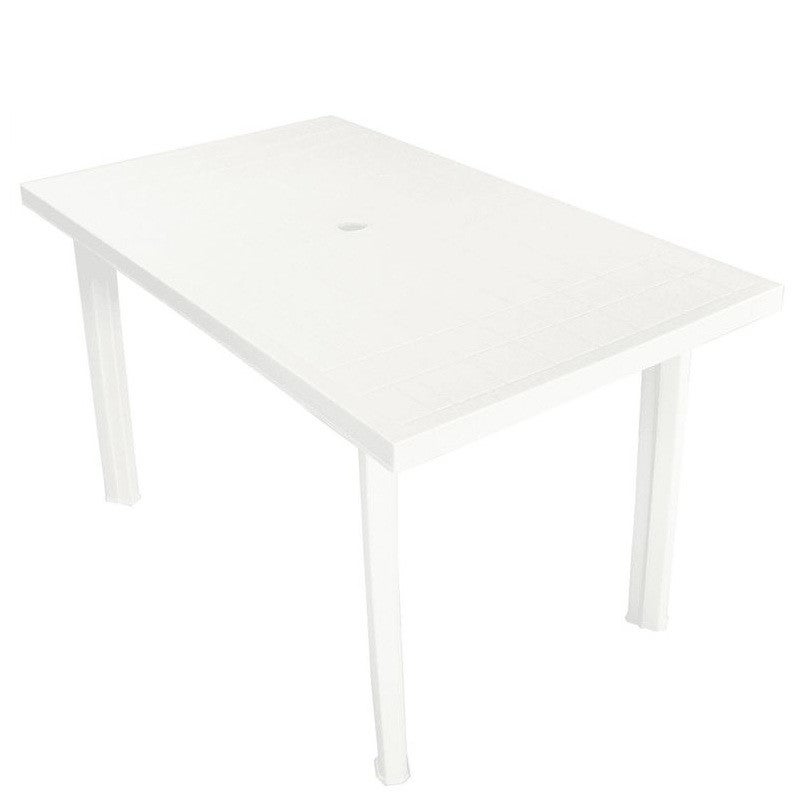 Table de jardin plastique blanc Bouka 126 cm | Leroy Merlin