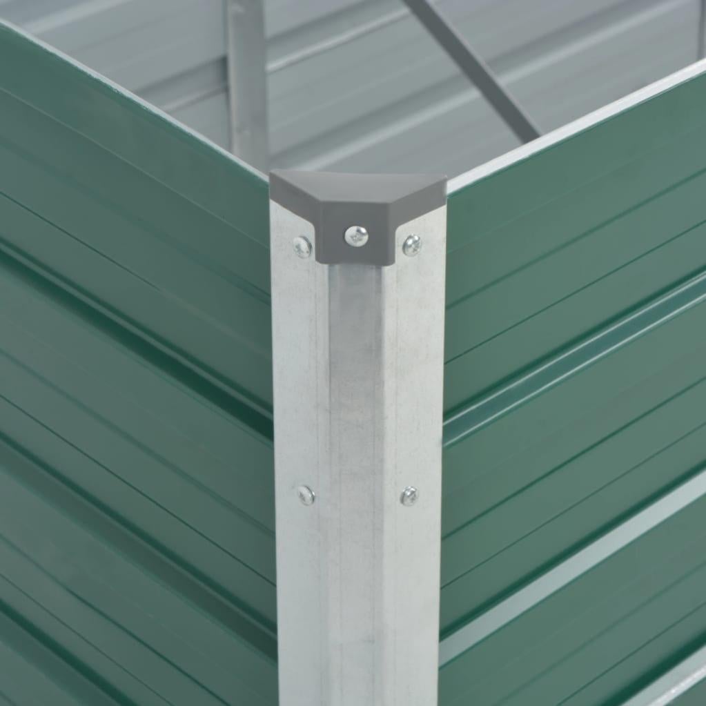Lit surélevé de jardin Acier galvanisé 320x80x77 cm Vert - 2
