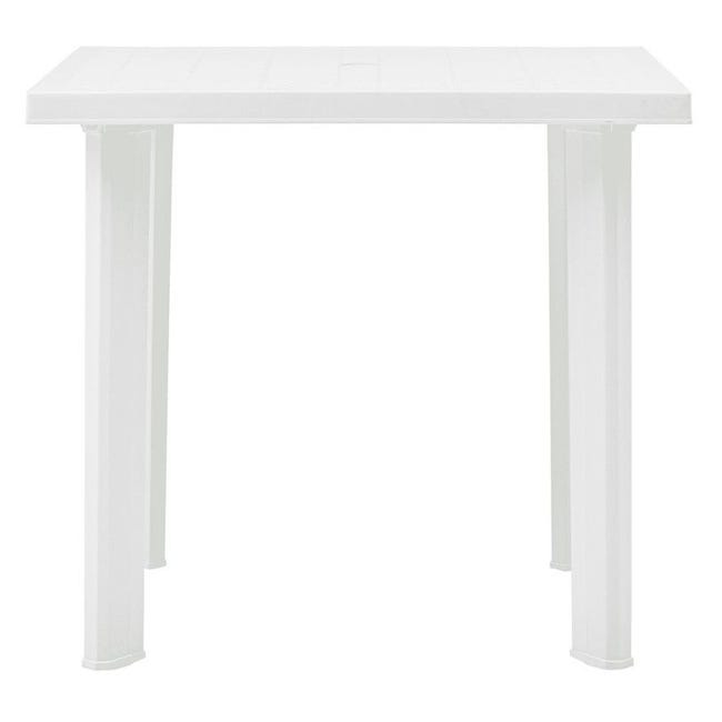 Table de jardin rectangulaire plastique blanc Assoa 80 cm
