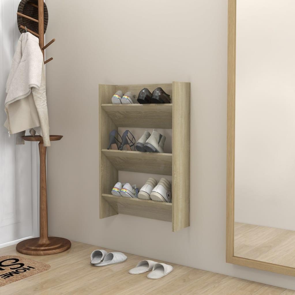 Armoire à chaussures murale Chêne Sonoma 60x18x90 cm Leroy Merlin