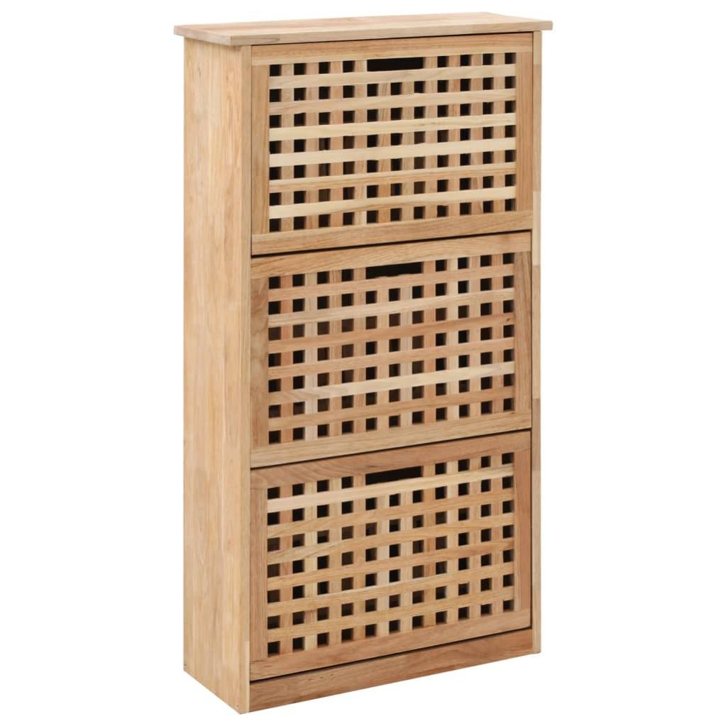 Armoire à chaussures 55x20x104 cm Bois de noyer massif Leroy Merlin