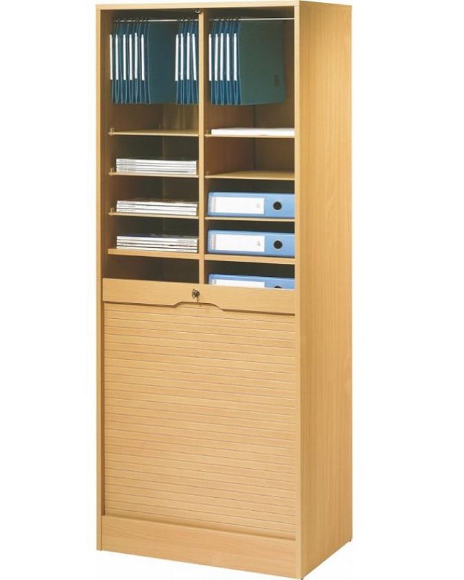 Armoire de bureau à rideau large bois clair Office 172 cm Leroy Merlin