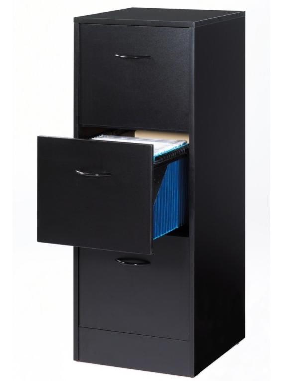 Classeur 3 tiroirs dossiers suspendus noir Office H109 cm | Leroy Merlin