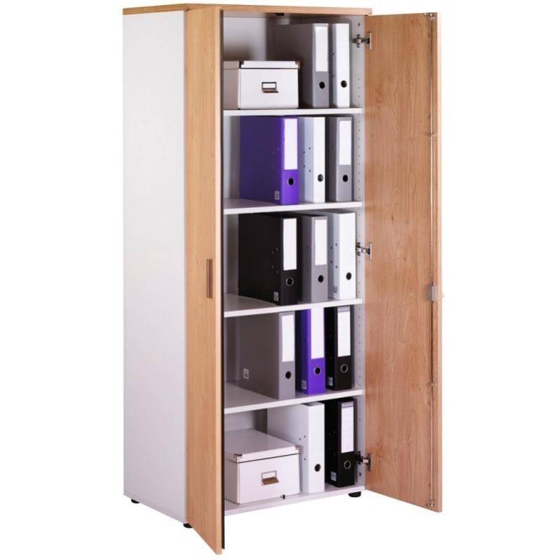 Armoire de bureau blanc et naturel Hublo Leroy Merlin