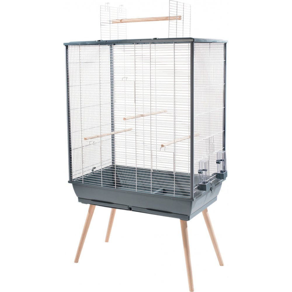 Cage pour oiseaux coloris gris foncé Zolux Neo 2 Jili XL – 81 x 48 x 152 cm  : Zolux ZOLUX animalerie - botanic®