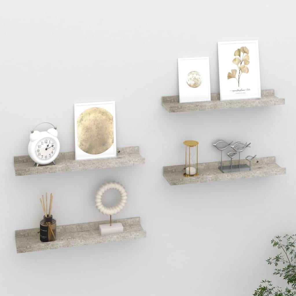 Étagères murales 4 pcs Gris béton 40x9x3 cm - 2