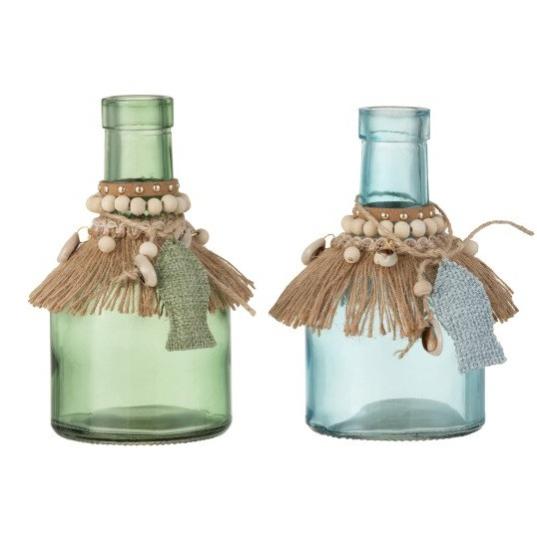 Vases avec col verre bleu et vert Azura Lot de 8 Leroy Merlin