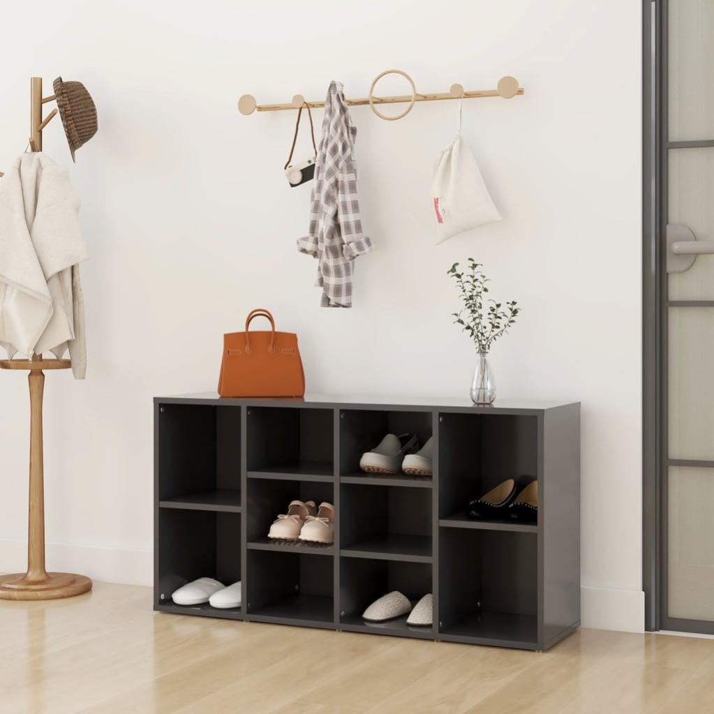 Armoire à Chaussures Gris Béton 52x37,5x100cm Bois D'ingénierie | Leroy