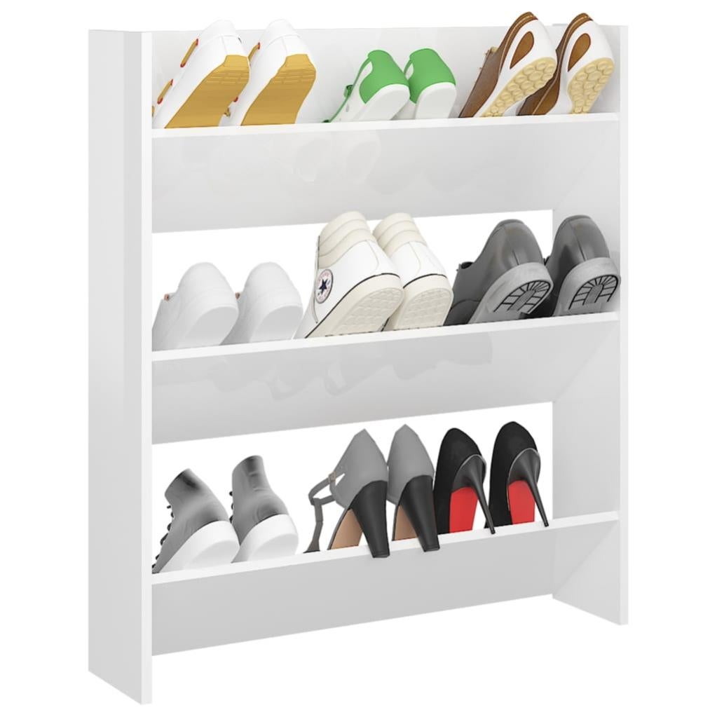 Armoire à chaussures murale Blanc brillant 80x18x90cm Leroy Merlin