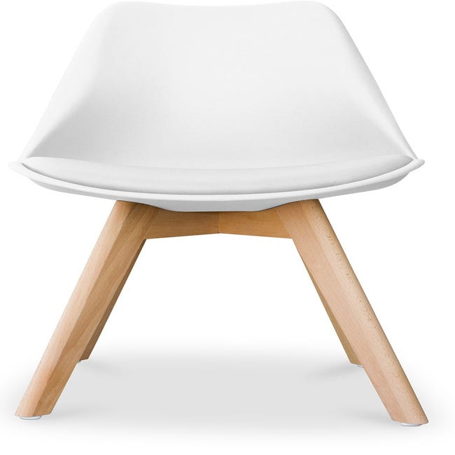 Lot de 2 chaises scandinaves avec coussin LAO (blanc) 633 - Conforama