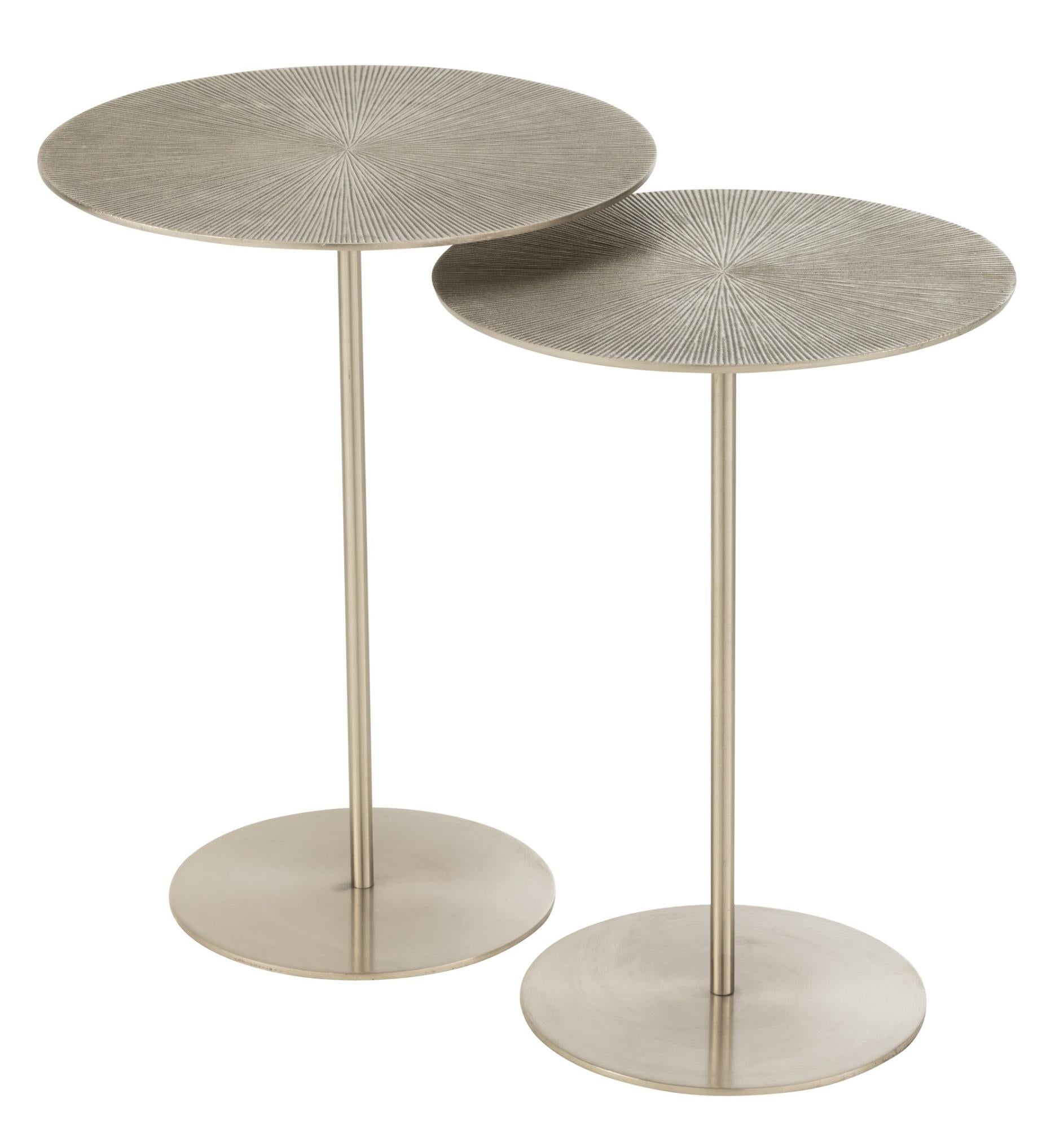 Set de 2 tables rond métal argent Kylie D 39 cm | Leroy Merlin