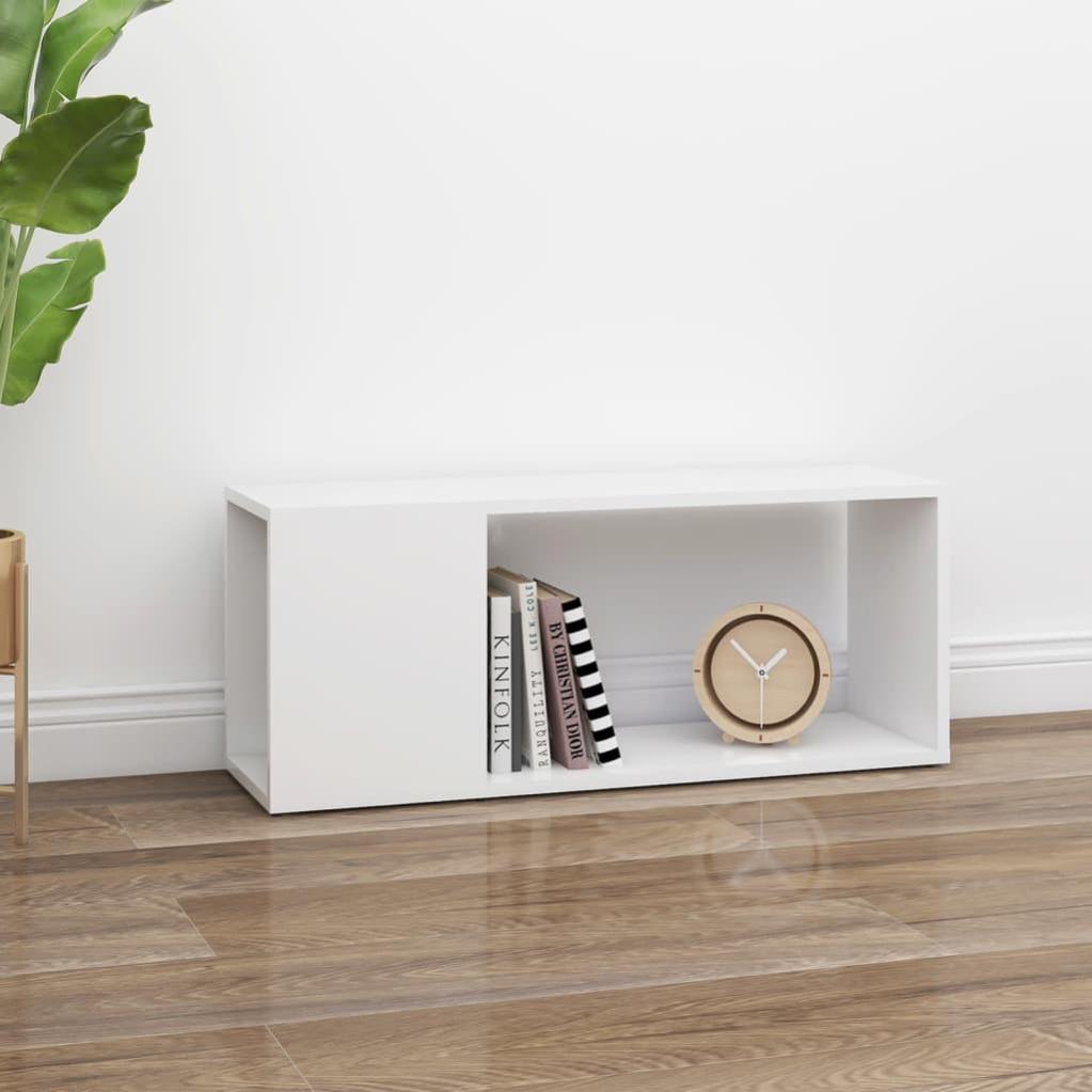SIB Meuble TV Blanc brillant 120x30x40,5 cm Aggloméré - AKO