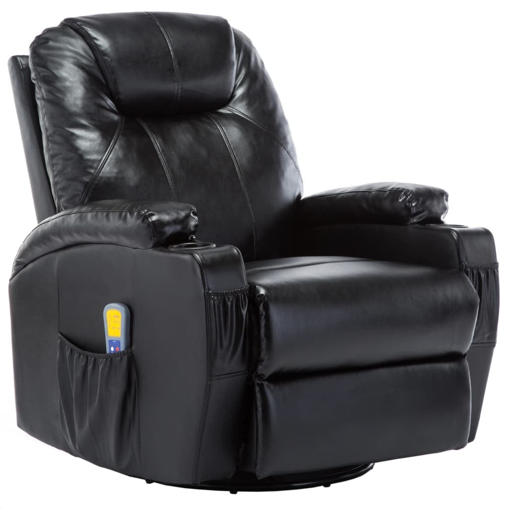 Fauteuil De Massage Inclinable électrique Simili Cuir Noir Ripau