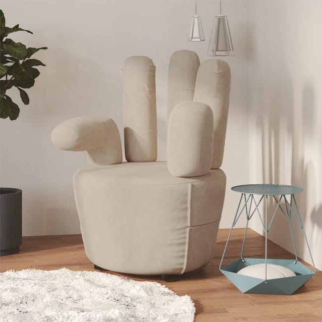 Chaise en forme de main Gris clair Velours Leroy Merlin Chaise en forme de main Gris clair Velours Leroy Merlin