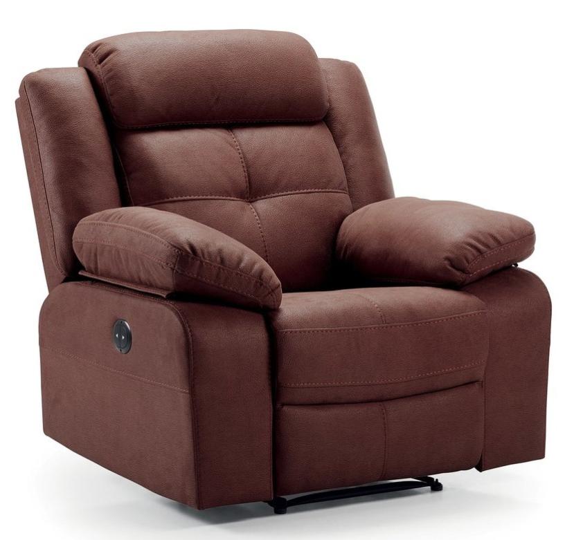 Fauteuil De Relaxation électrique Nubuck Chocolat Pinya Leroy Merlin