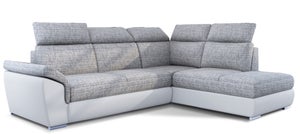 Canapé convertible 2p tissu gris chiné couchage 140x190 cm - VIGO