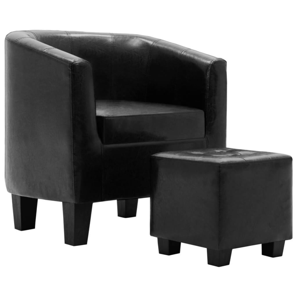 Repose-pied Noir 70x55x41 cm Similicuir | Leroy Merlin