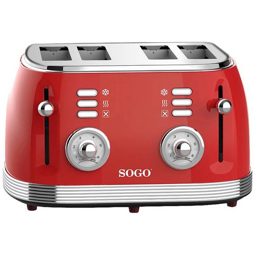 GRILLE-PAIN ROUGE 4 TRANCHES 1500 WATTS
