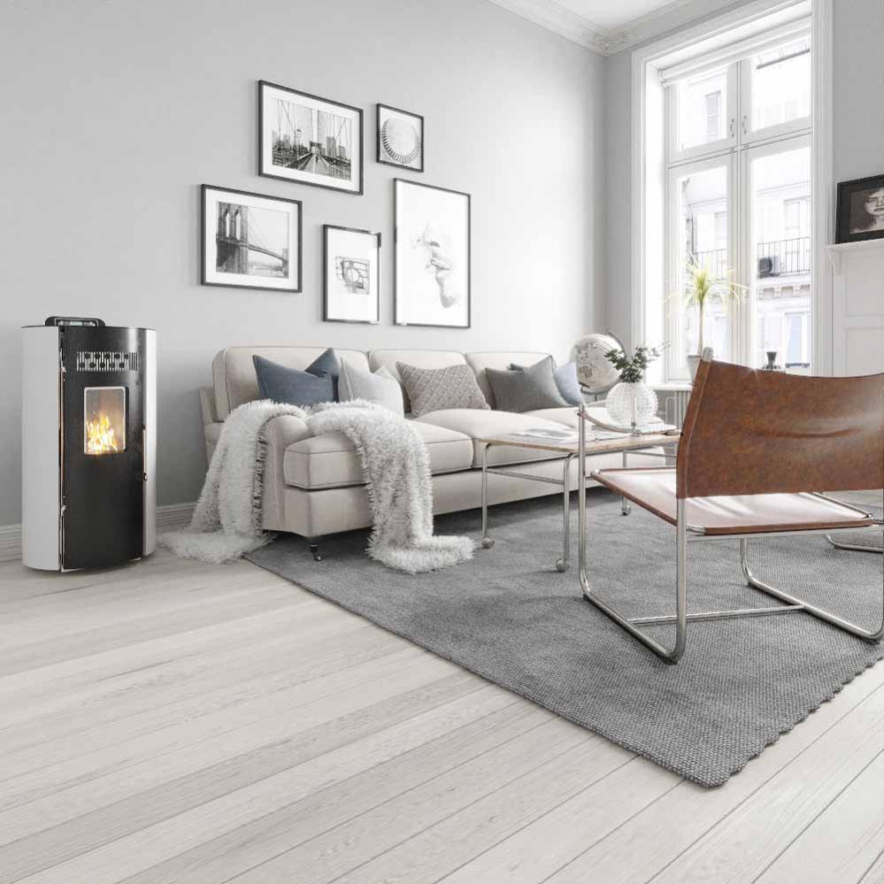 STUFE A PELLET ITALIA SRL- BOSTON 9 KW - VENTILATA-RISCALDA FINO A 90