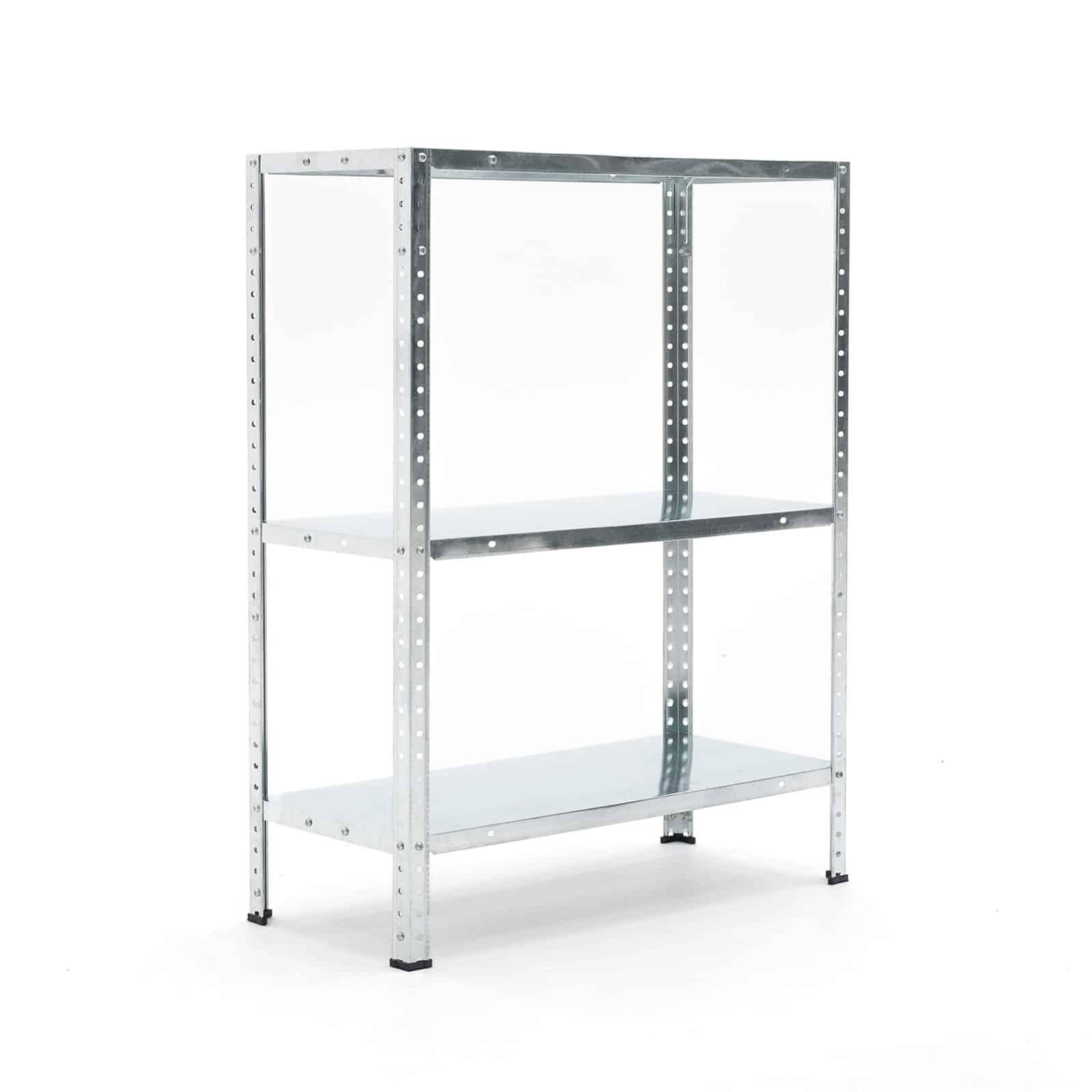 Scaffale Metallico Nils Solid 137 - 70x30x137 Cm, 4 Ripiani In Acciaio Zincato, Capacità 200 Kg, Struttura Grigia - Facile Montaggio