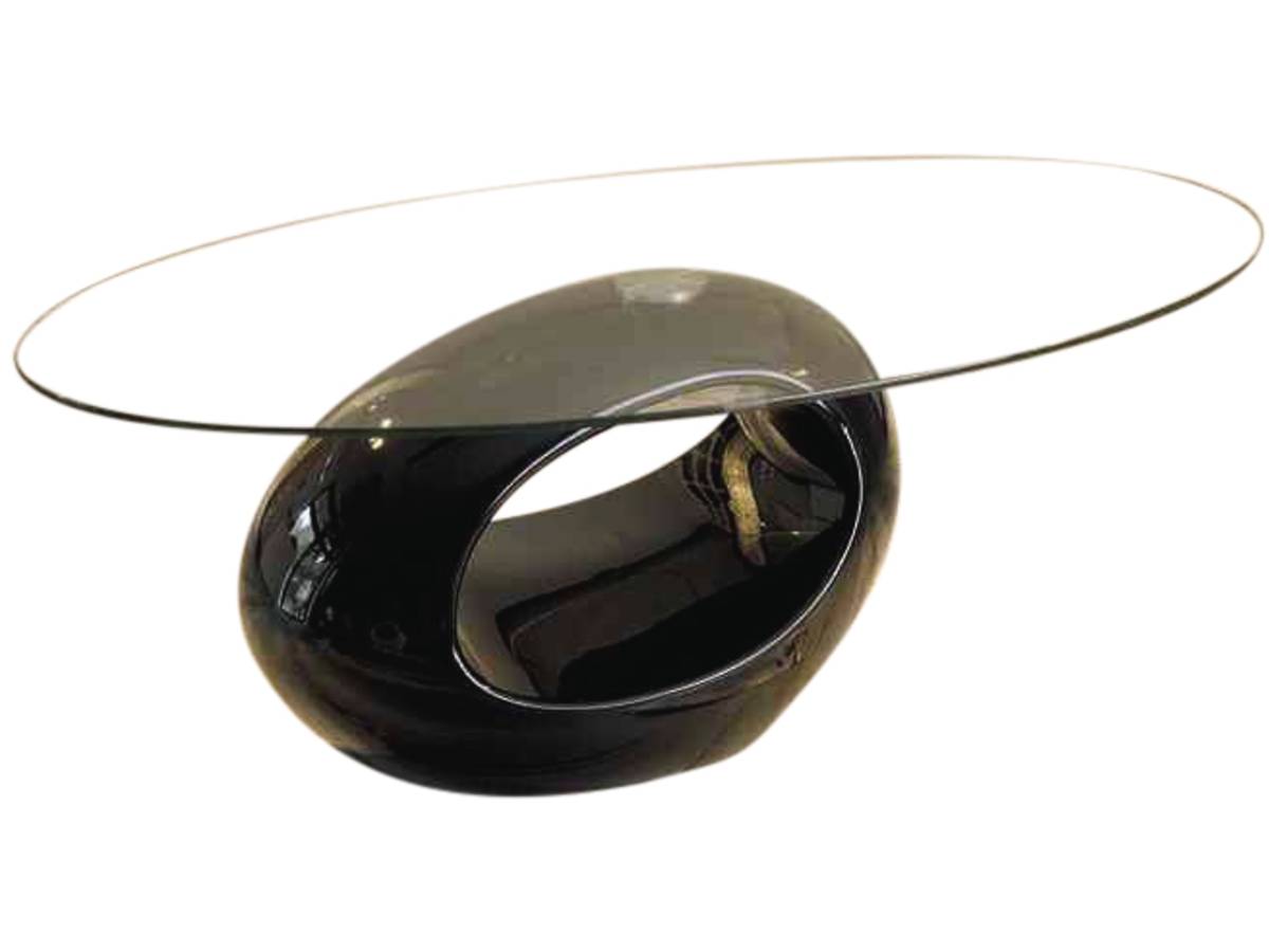 Mesa de centro ovalada"jeny" - 115 x 65 x 40 cm - negro