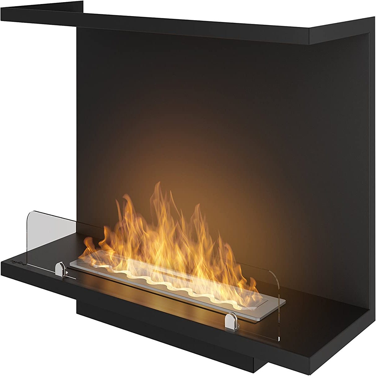 Brûleur encastré pour cheminée au bioéthanol 1,7 l en acier inoxydable