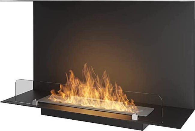 Decorspace Camino A Bioetanolo Incasso 90cm Nero | 2,5 Kw | Moderno Con Vetro | Senza Canna Fumaria - Foto 2