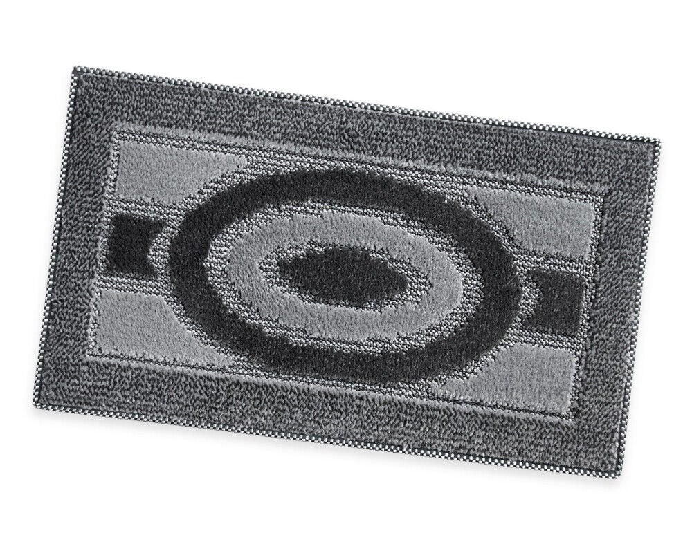 Relaxdays Paillasson gris chiné tapis d’entrée couloir intérieur extra plat  mince 90 x 150 cm, noir-gris