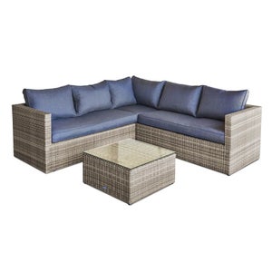 Set Salotto da Giardino in Rattan Amicasa RIVIERA CREMA Prezzo in Offerta  su Prezzoforte