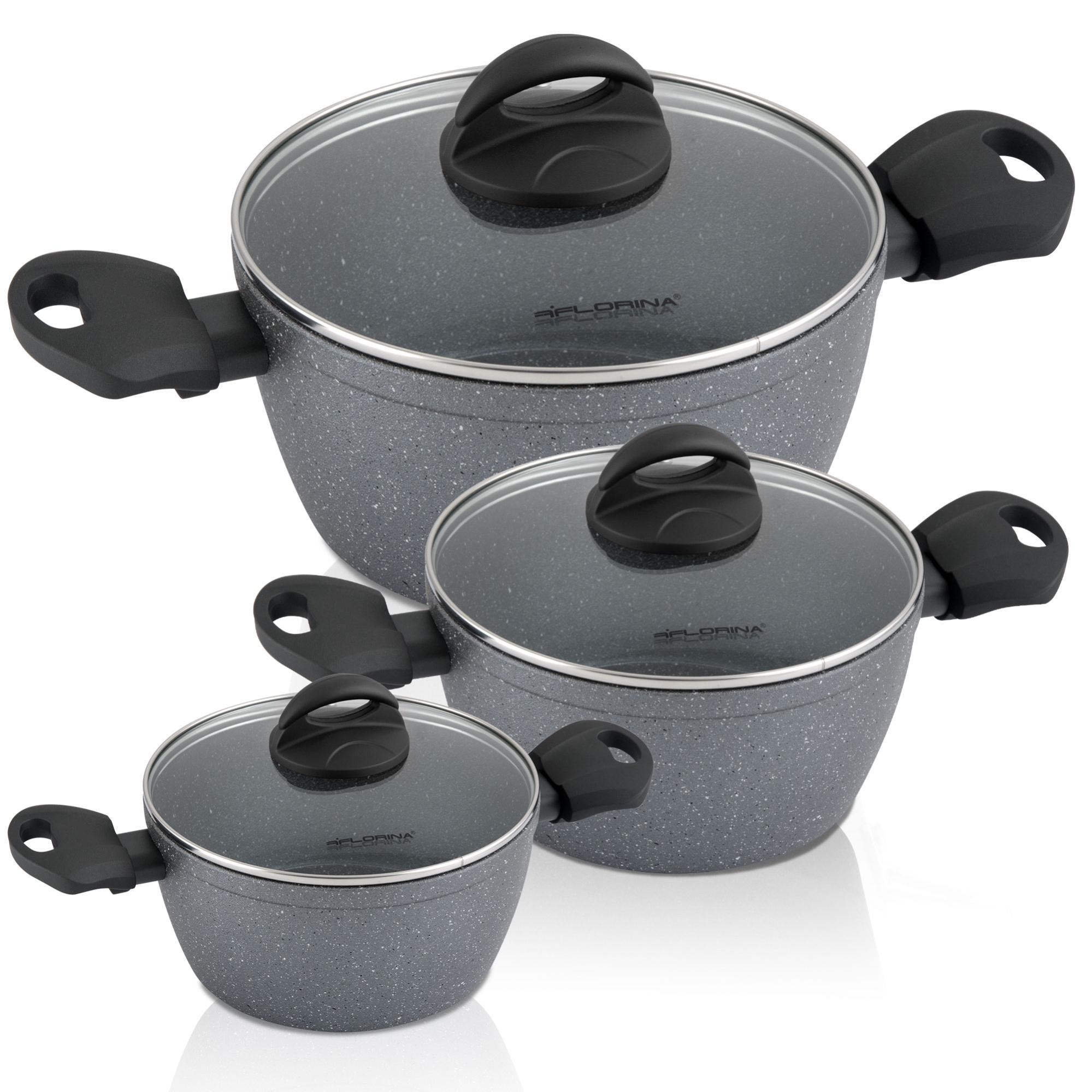 Just Perfecto Batteria Da Cucina Induzione 12 Pezzi – Padelle Antiaderenti, Pentole Con Coperchi In Vetro, Wok, Utensili E Sottopentola – Adatta Per Gas, Elettrica, Vetroceramica - Foto 5