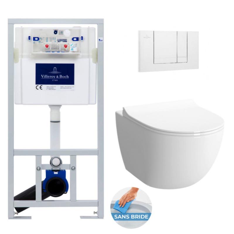 Villeroy & Boch Pack WC Bâtisupport ViConnect Pro + WC sans bride