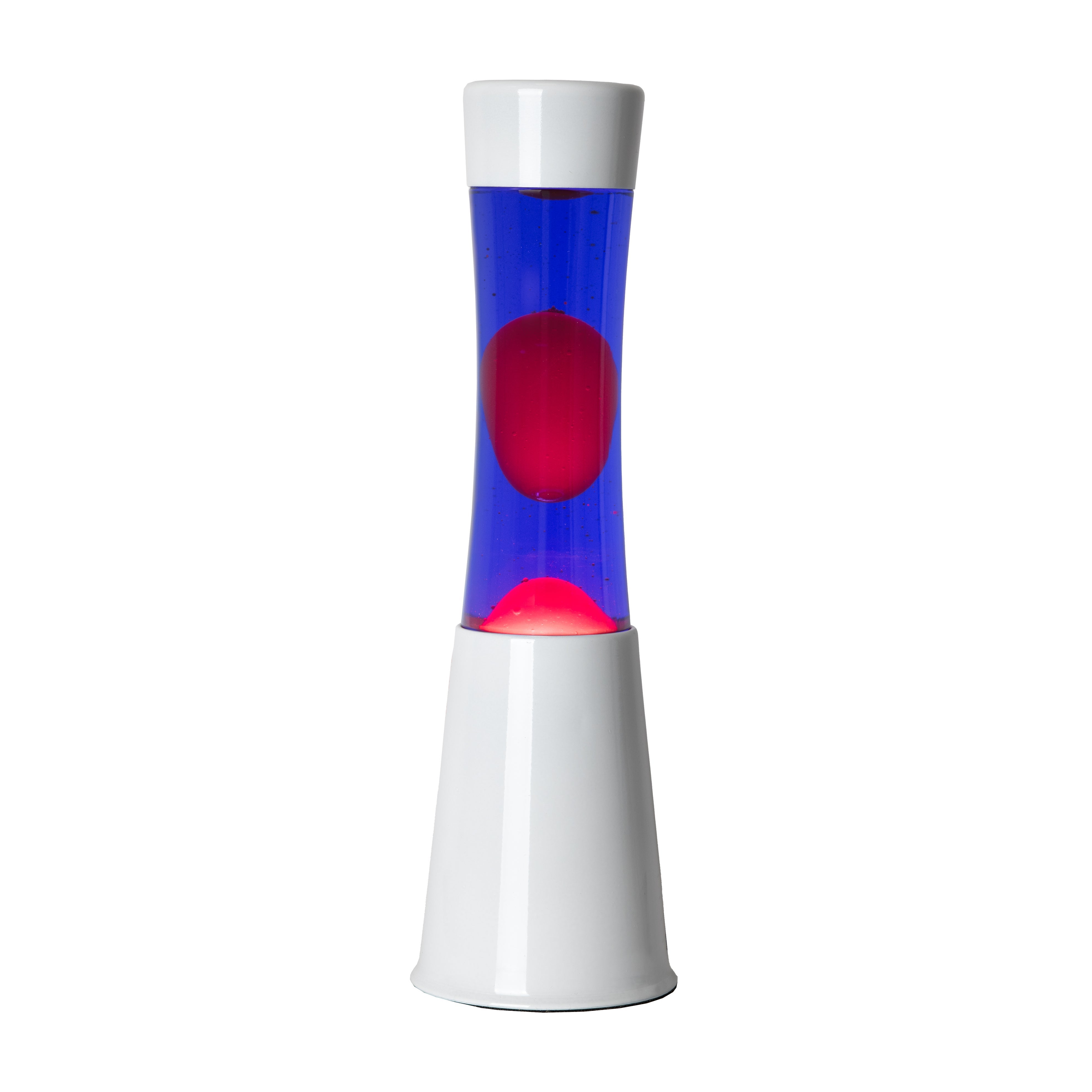 Lampe à lave rouge. Lampe à lave de 30 cm avec base blanche, liquide violet et lave rouge. Lampe