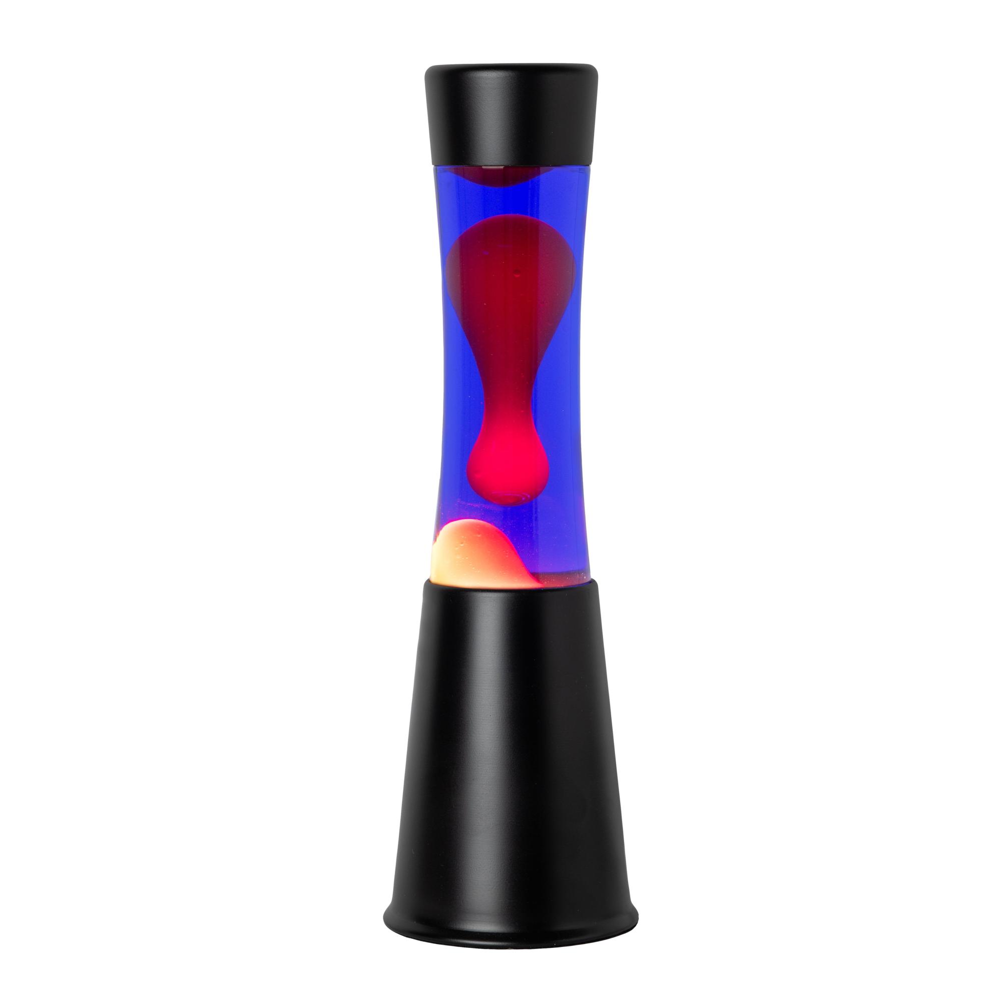 Lampe à lave rouge. Lampe à lave de 30 cm avec base noire, liquide violet et lave rouge. Lampe à