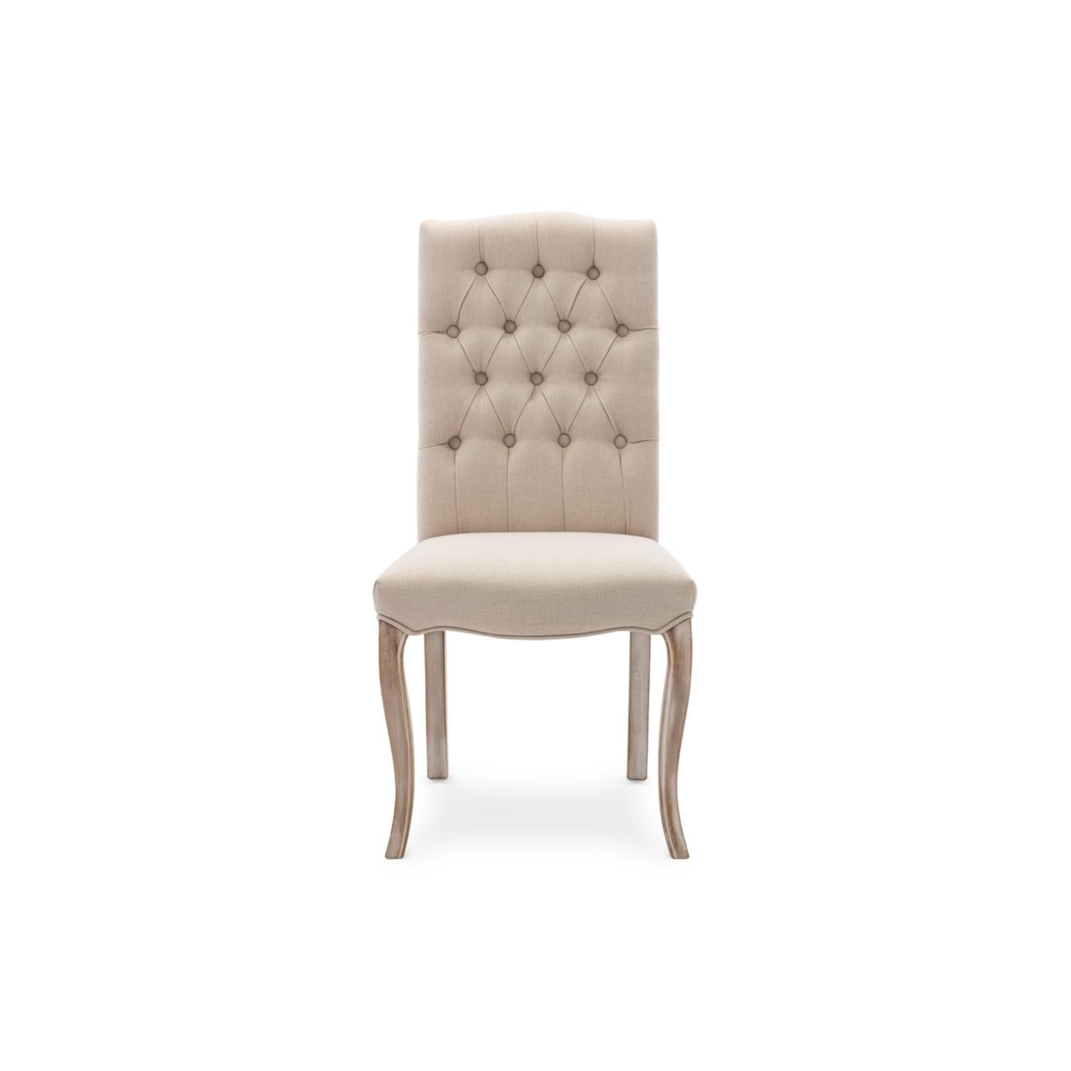 Lot de 4 chaises capitonnées Jade tissu beige - 2