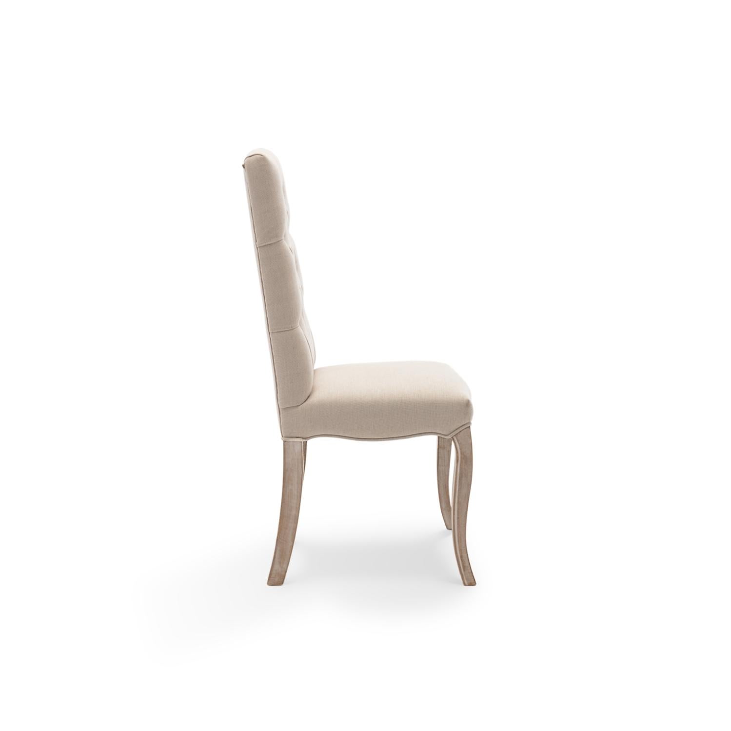 Lot de 4 chaises capitonnées Jade tissu beige - 4