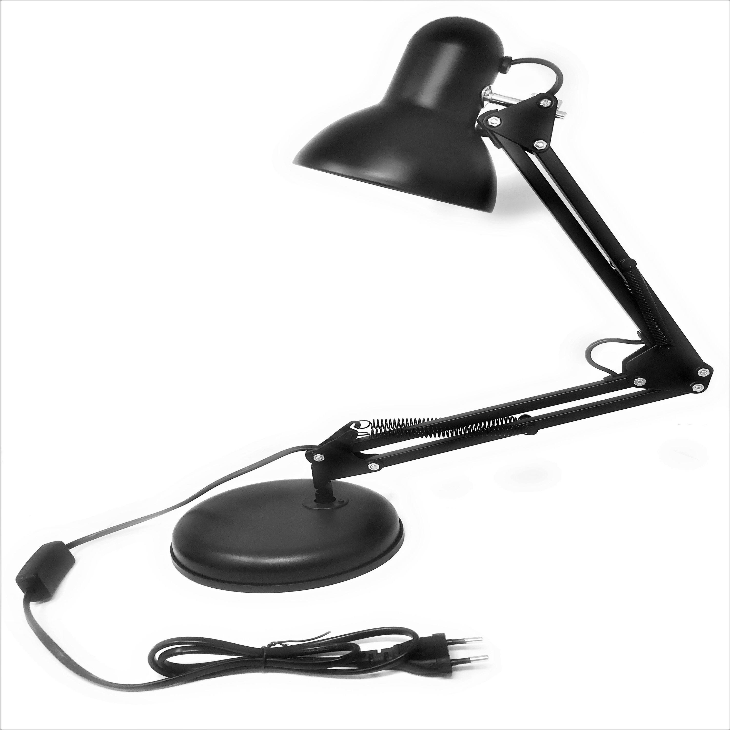 Astraled - Lampada da tavolo in alluminio nero, ideale per scrivania  ufficio, supporto lampadina GU10