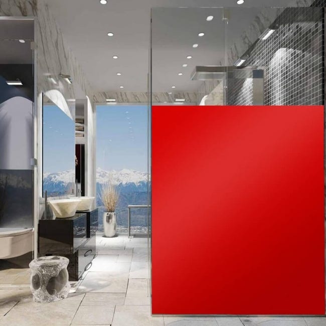 Dimexact Pellicola Autoadesiva Opaca e Oscurante per Finestre e Vetri,  Protezione Privacy, Rosso Chiaro, Larghezza 1,52 m, in Rotolo